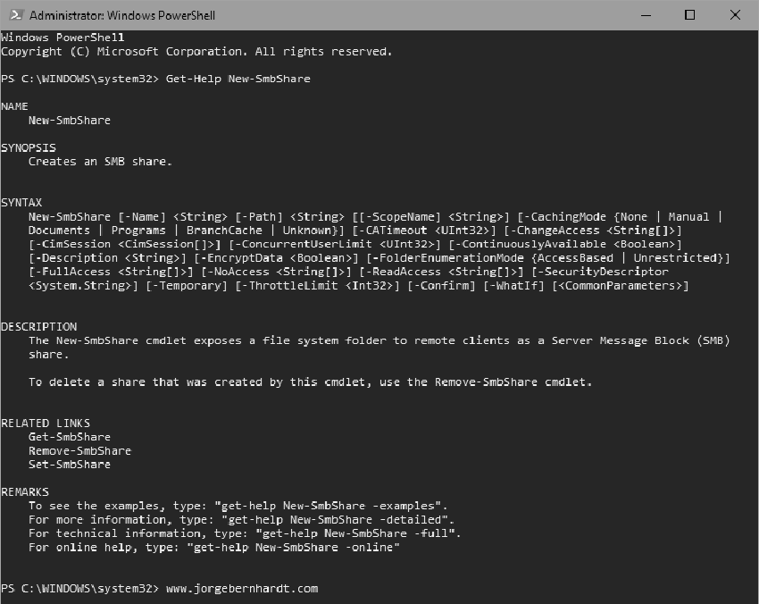 New-SmbShare