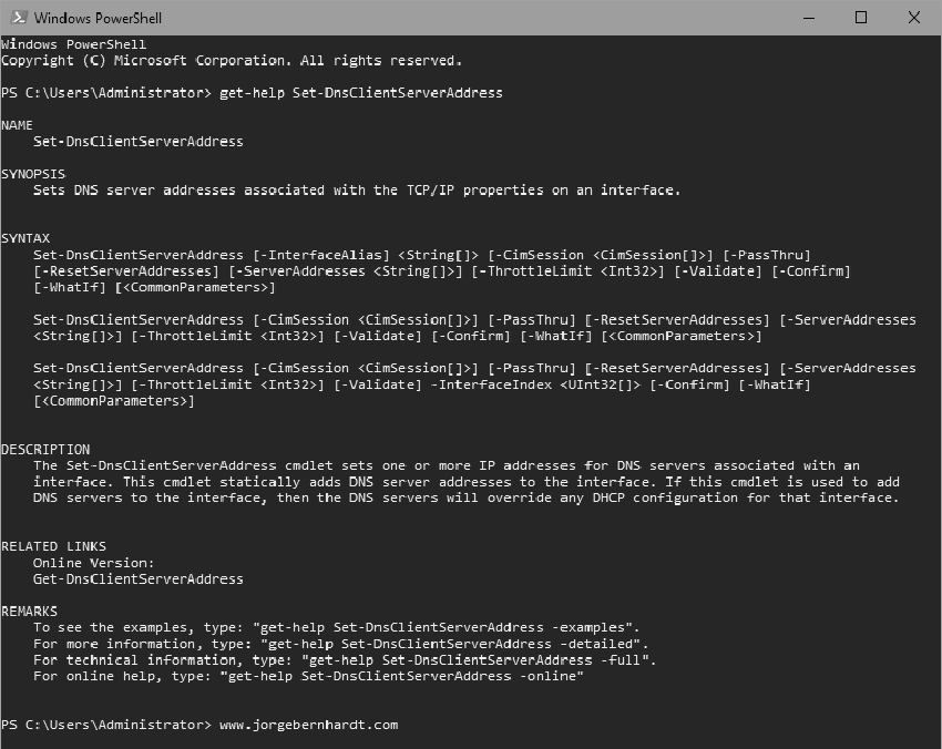 Set-DnsClientServerAddress